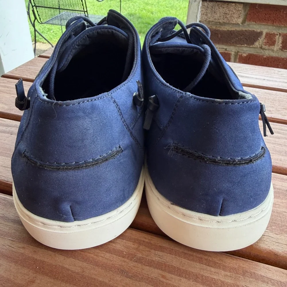 Kenneth‎ Cole Reaction Indy Boat Shoes Mens 11.5 Navy Blue Faux Suede Sneakers